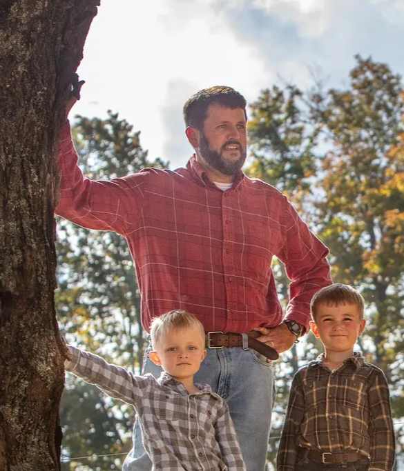 Kevin Channel, Managing Partner of Vermont Cattlemen, with his two children.