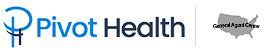 Pivot Health logo with blue medical icon and text, plus a small gray U.S. map icon with agent callout.