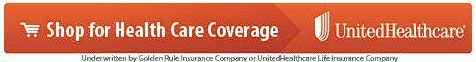 Orange banner reading “Shop for Health Care Coverage” with the UnitedHealthcare logo on the right.