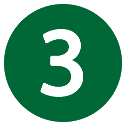 White number 3 inside a green circle.