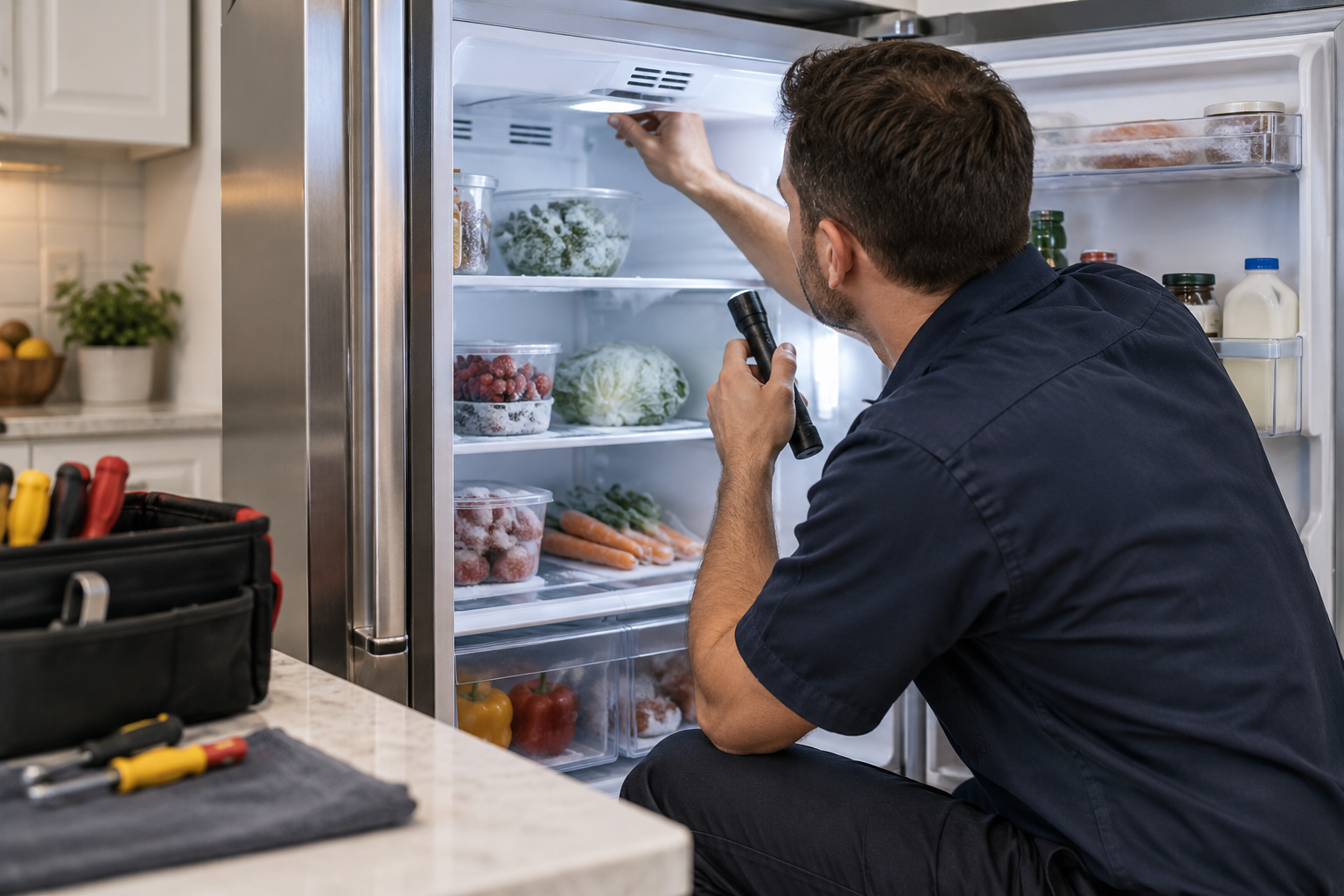 refrigerator freezing food