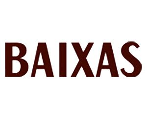 La palabra baixas está sobre un fondo blanco.