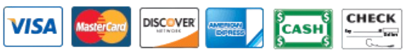 A row of credit card logos including visa mastercard and american express