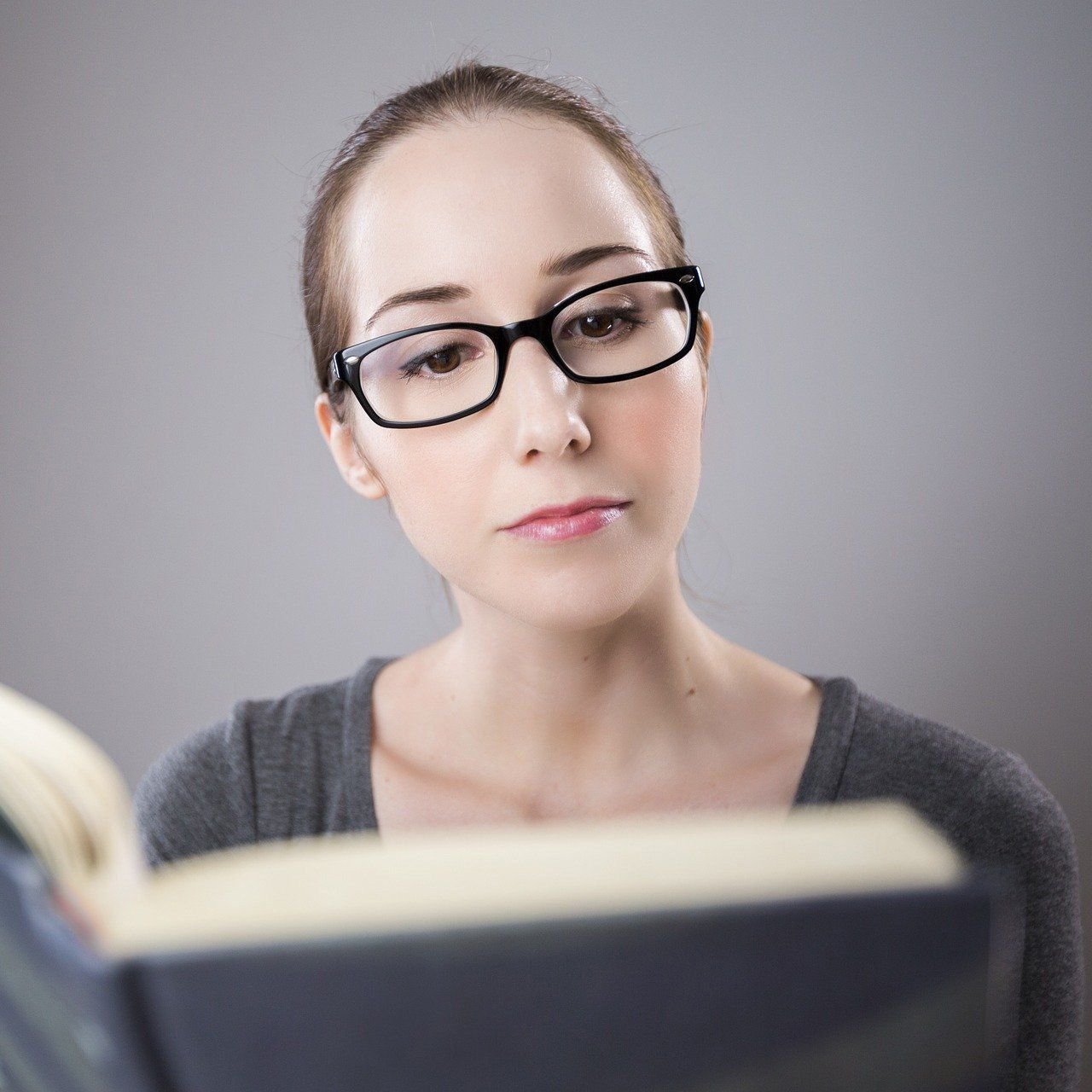female student studying