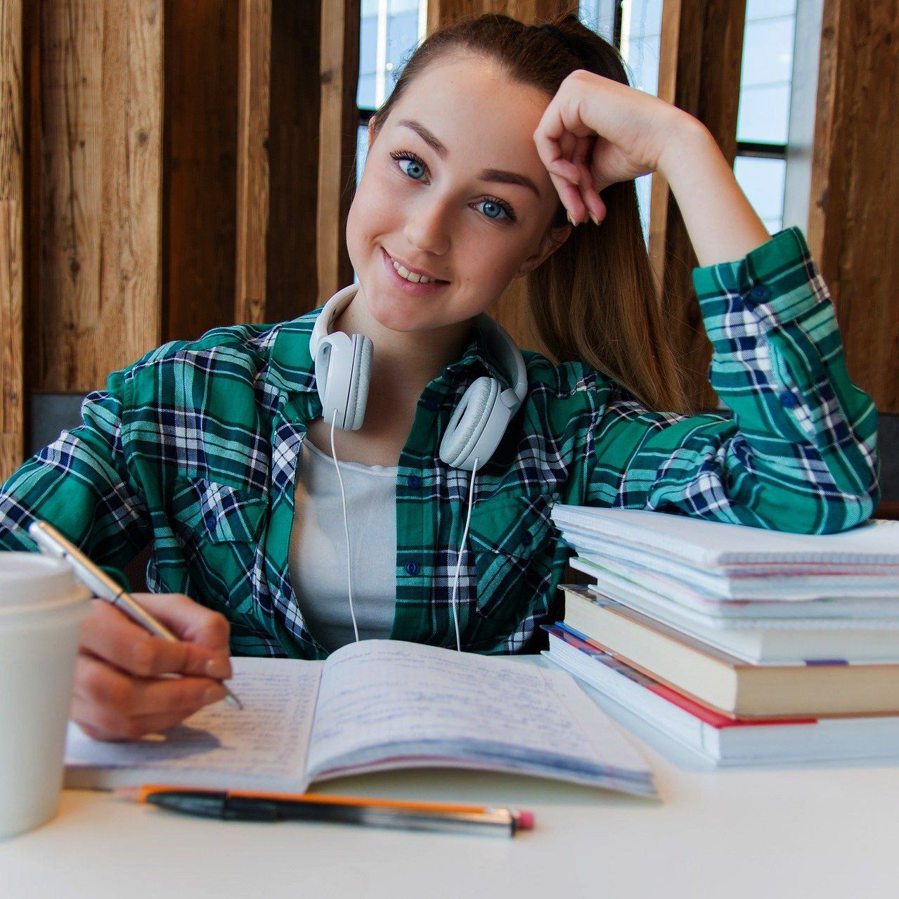 cheerful female student
