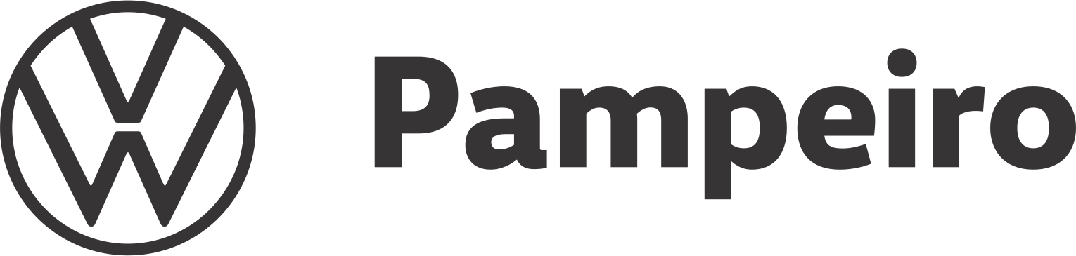 O logotipo da Volkswagen ao lado da palavra 