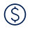 Um ícone circular azul escuro contendo um símbolo de dólar.