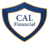 Shield logo for CAL Financial, featuring "CAL Financial" text in blue and gold.