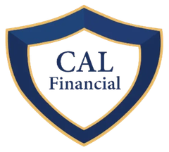 Shield logo for CAL Financial, featuring "CAL Financial" text in blue and gold.