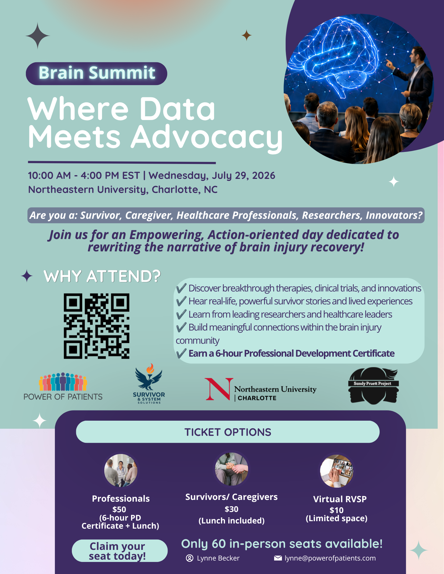 Final Brain Summit 2026 flyer: Where Data Meets Advocacy