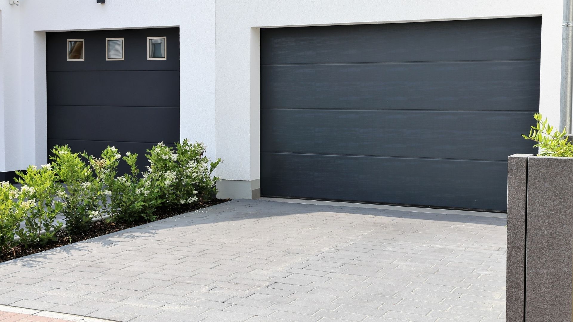 custom black garage doors