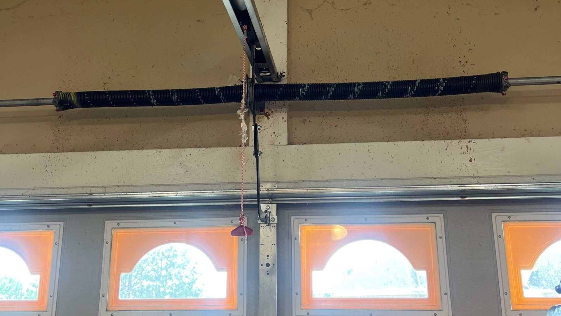repaired garage door spring