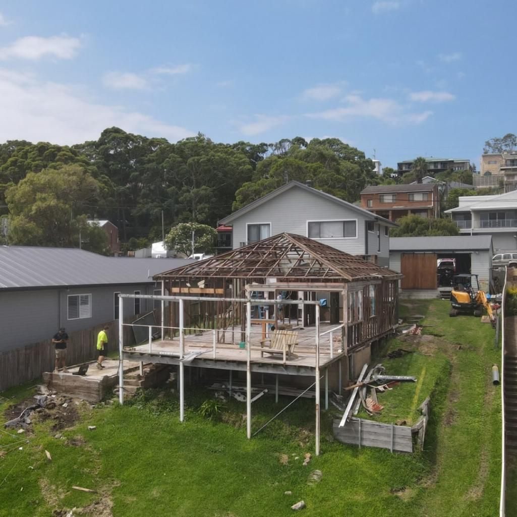 An Aerial View of A House Under Renovation in A Residential Area — Jonobilt in Bolwarra, NSW