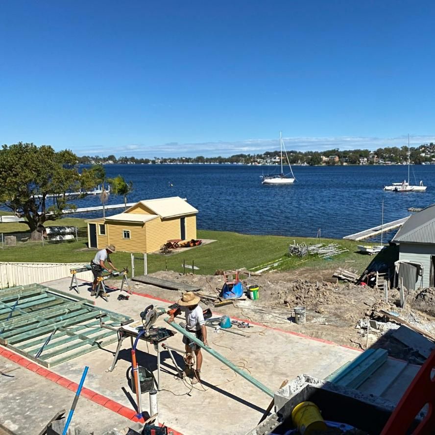 A Construction Site with A View of A Body of Water — Jonobilt in Mayfield, NSW