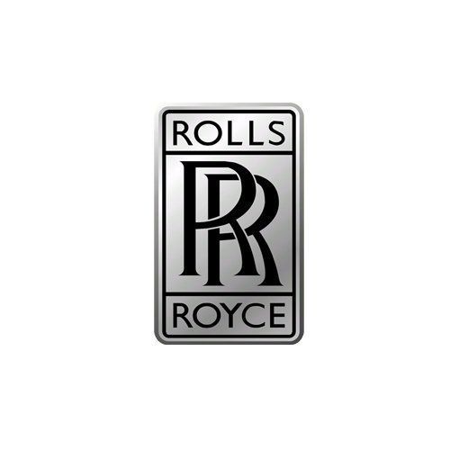 Rolls-Royce logo with silver and black emblem