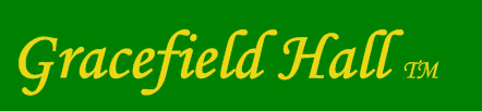 A green and yellow logo for gracefield hall tm