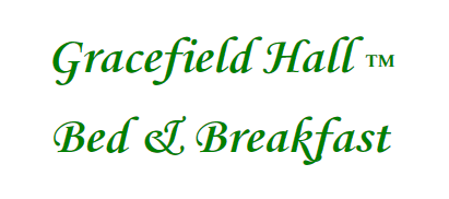 A logo for gracefield hall bed and breakfast