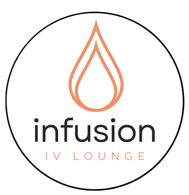 Infusion IV Lounge A logo for infusion iv lounge shows a drop of liquid in a circle.