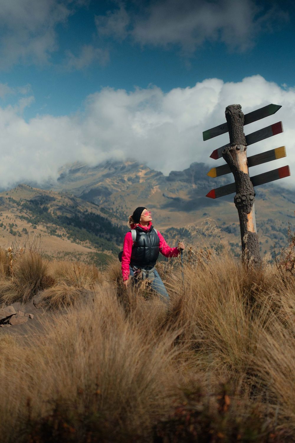 Hiker on a mountain trail feeling strong at altitude