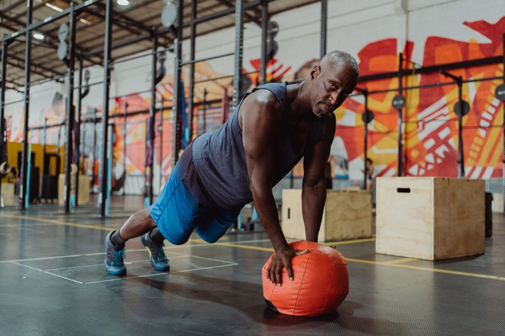 Athlete training hard in the gym, recovered and ready