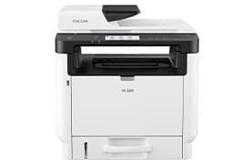 White office printer/copier with black scanner lid on top