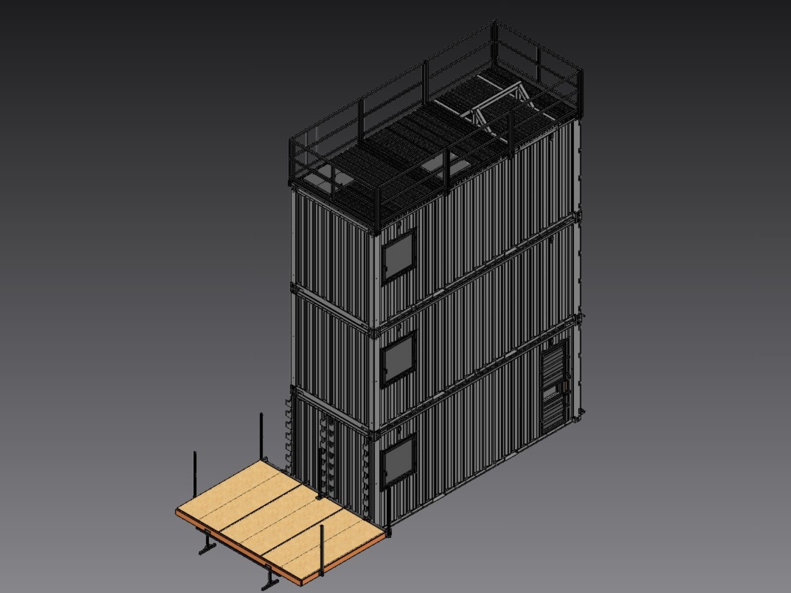 Tower Series 3-Story configuration, exterior view