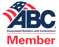 Associated Builders and Contractors (ABC) Member logo with a stylized American flag design above the text.