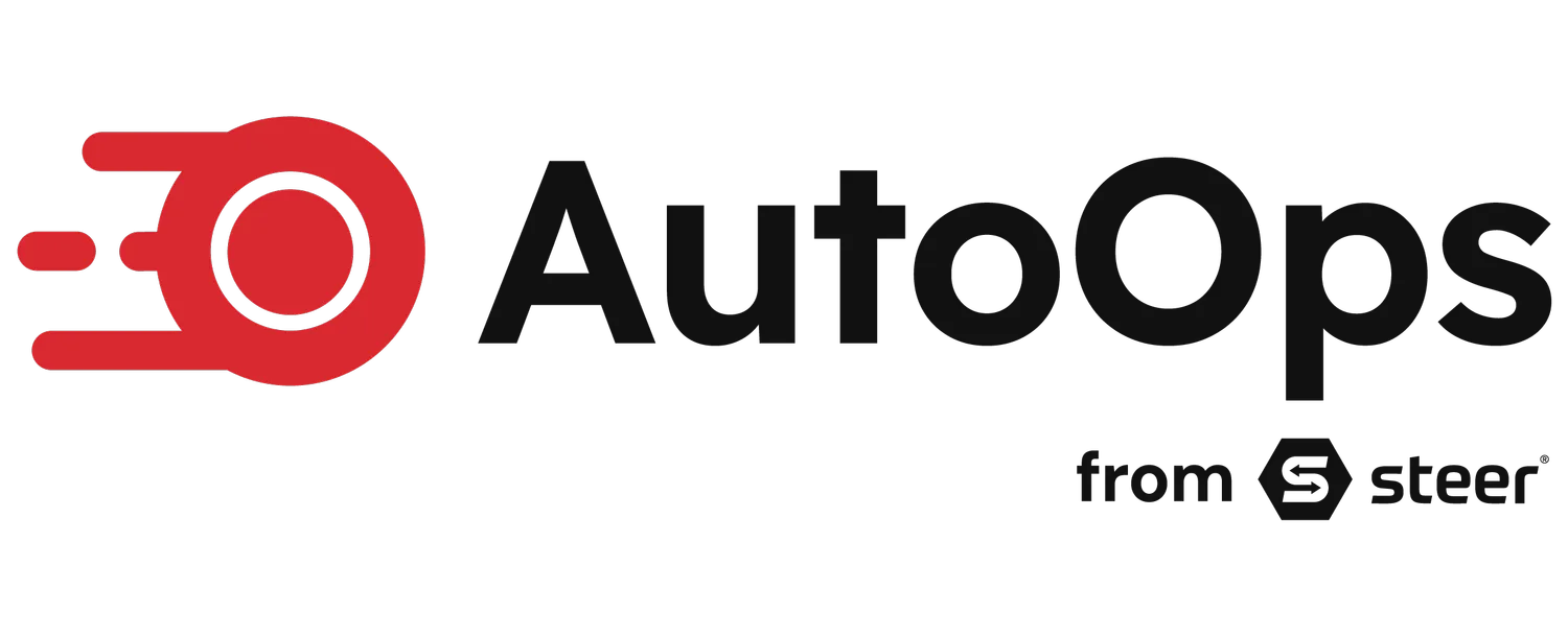 AutoOps logo in red and black with “from steer” beneath it