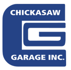 Chickasaw Garage Inc. logo in blue and white with stylized “G” initials