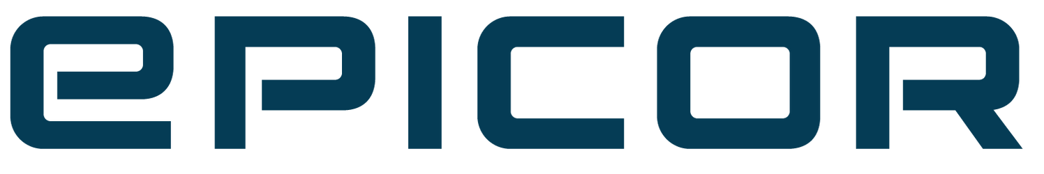 Epicor logo in dark blue on a white background