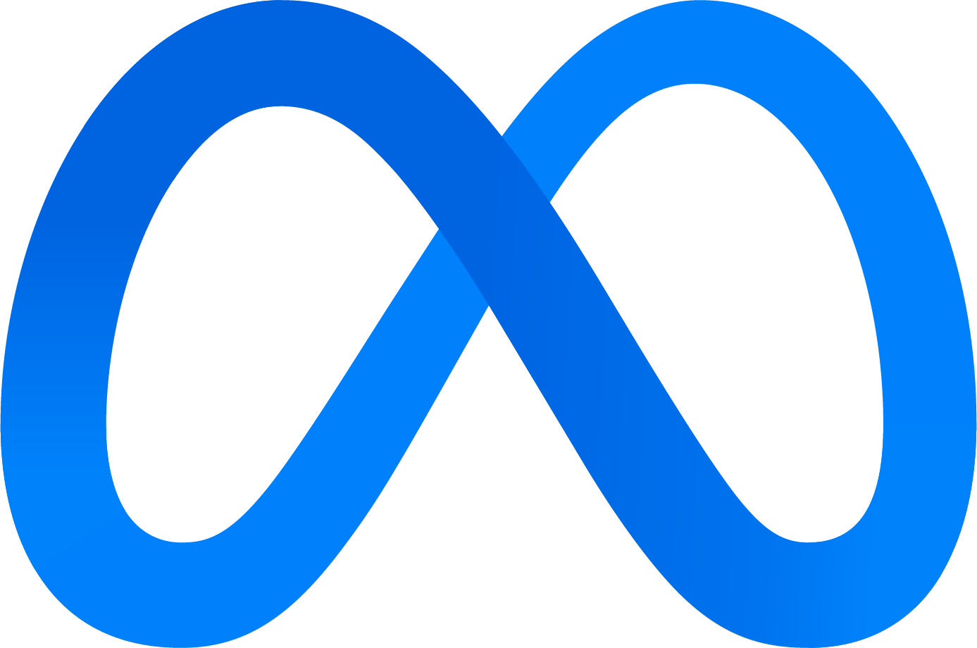 Blue Meta infinity-loop logo on a white background