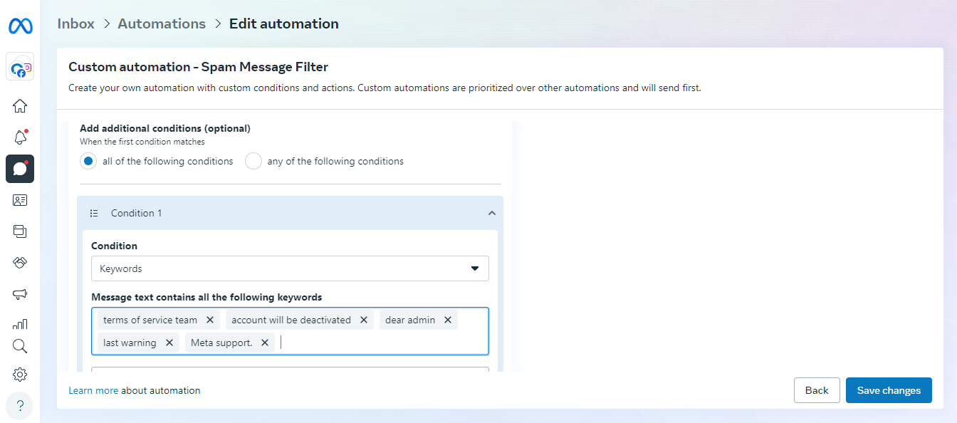Light blue web app settings page with a permissions dropdown and blue Save button.