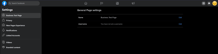 Dark-themed settings page showing network adapter details in a centered table.