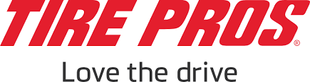 Tire Pros logo with red italic text and the slogan “Love the drive” below