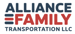 Logo for Alliance Family Transportation LLC. Navy blue 