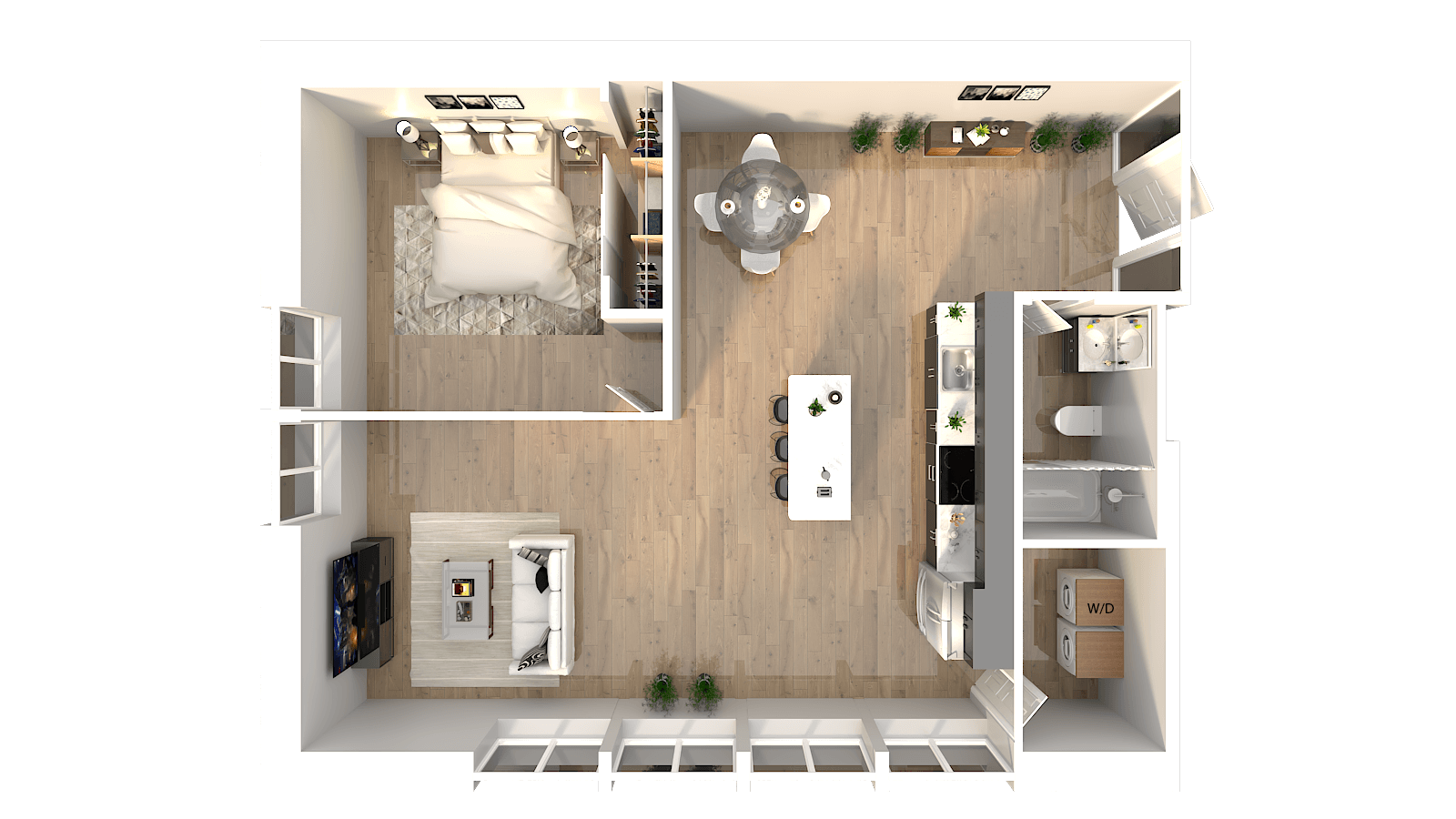 Floor Plan: one bed one bath