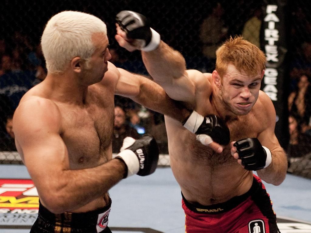 Elvis Sinosic fighting Forest Griffin in the UFC