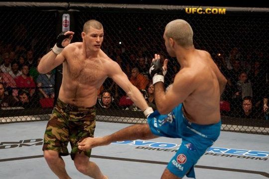 Elvis Sinosic Kicks Michael Bisping in the UFC