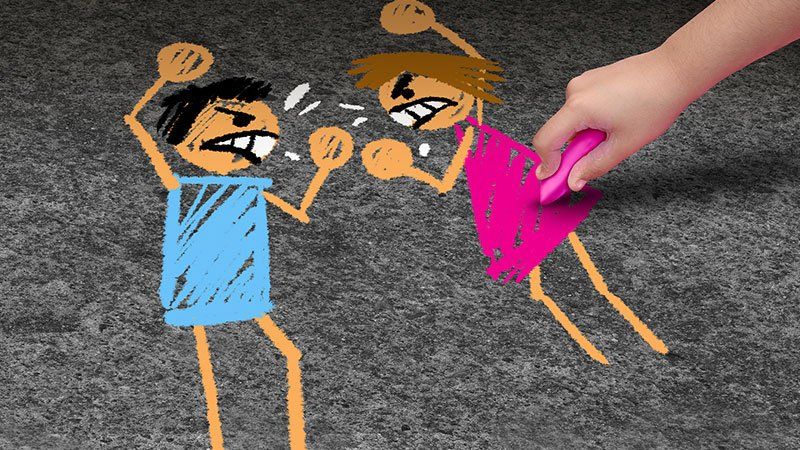 sketch of man and woman yelling at eachother