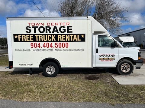 White storage truck with