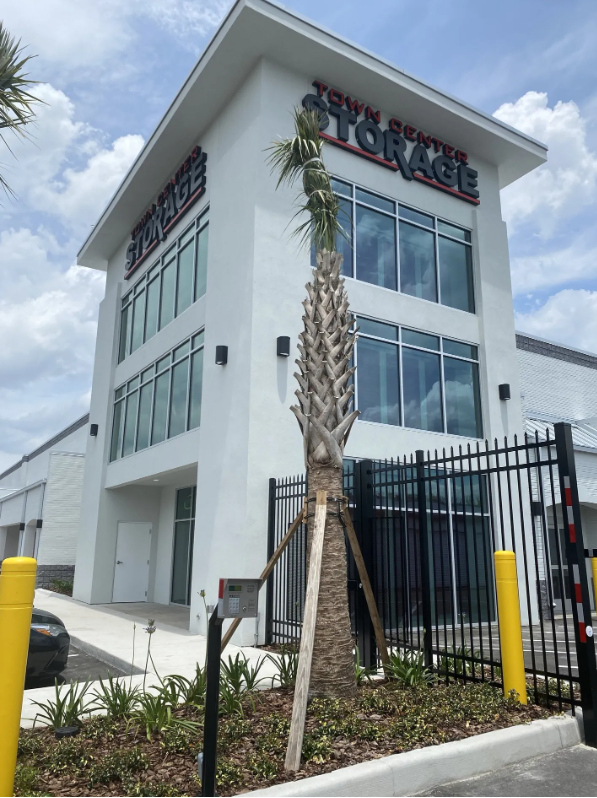 A large white building with the word storage on it
