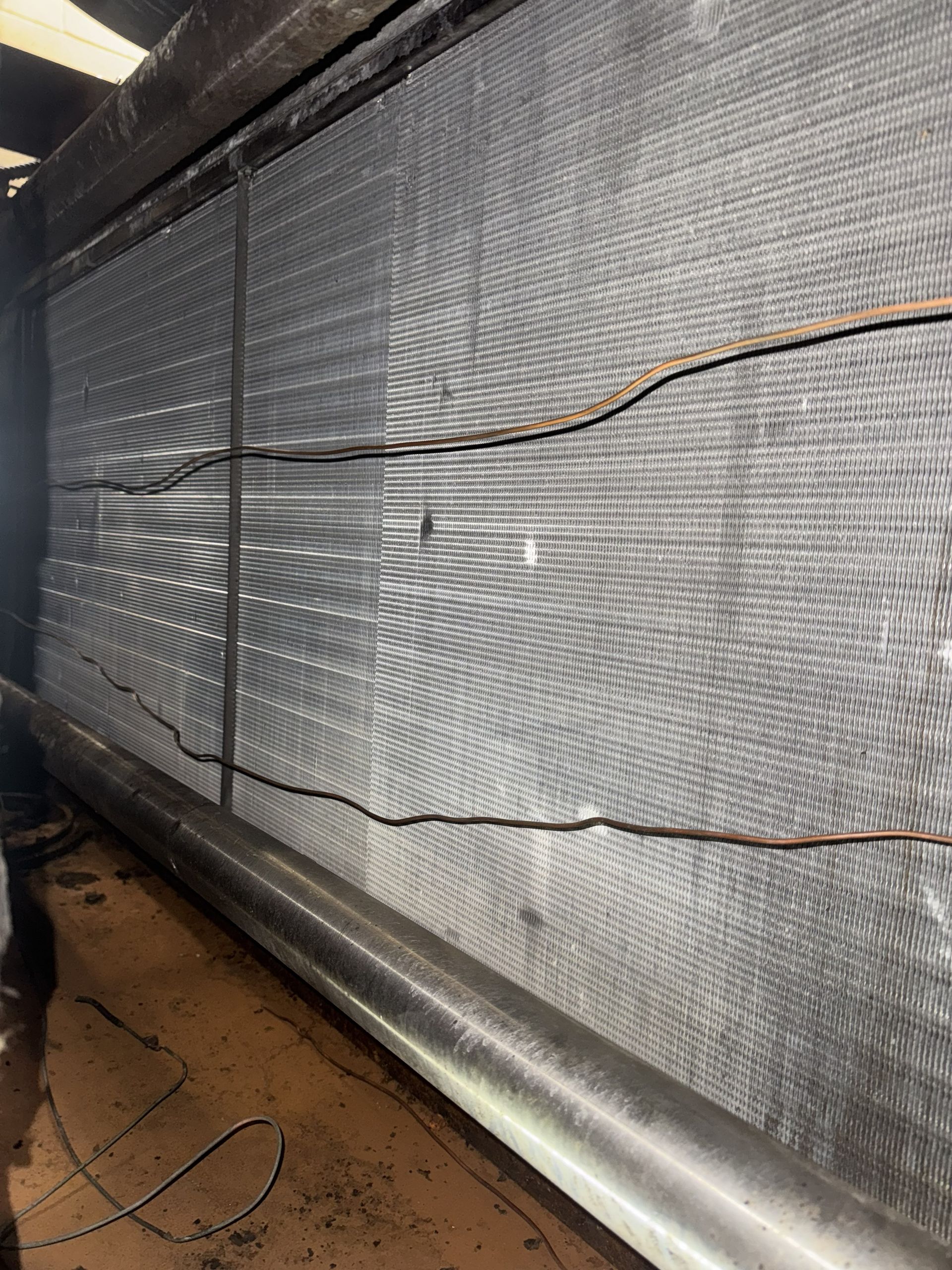 metalic plate in heat exchange machine in the food industrial plant