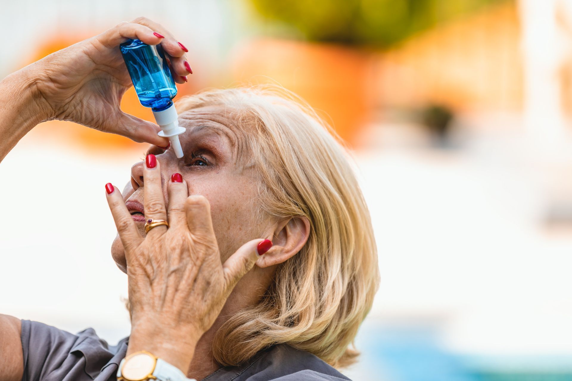 Woman Having Vision Checkup — West Plains, MO — Jones Eye Center