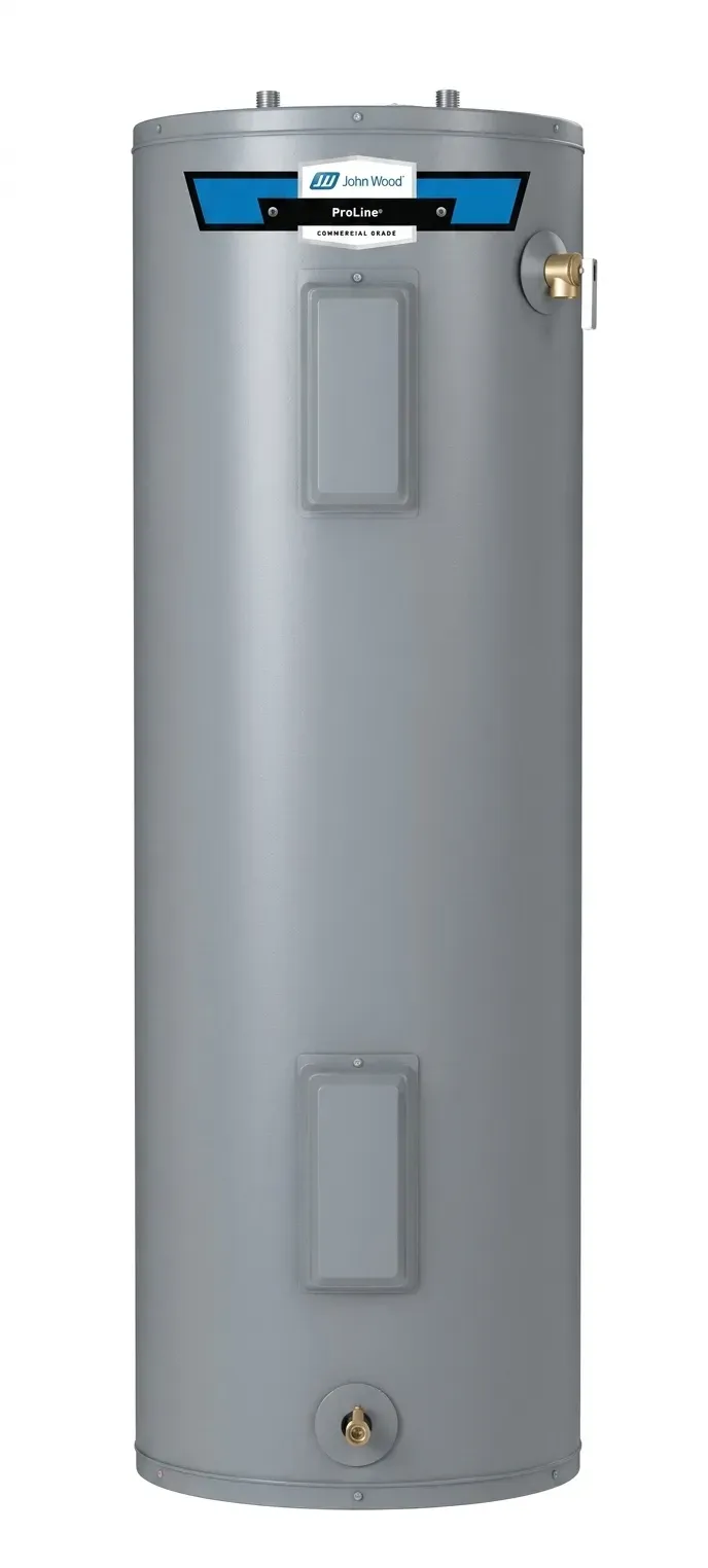 Un chauffe-eau est placé dans une pièce à côté d'un mur.