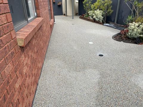 An industrial property with stairs made with exposed aggregate concrete in Melton VIC.
