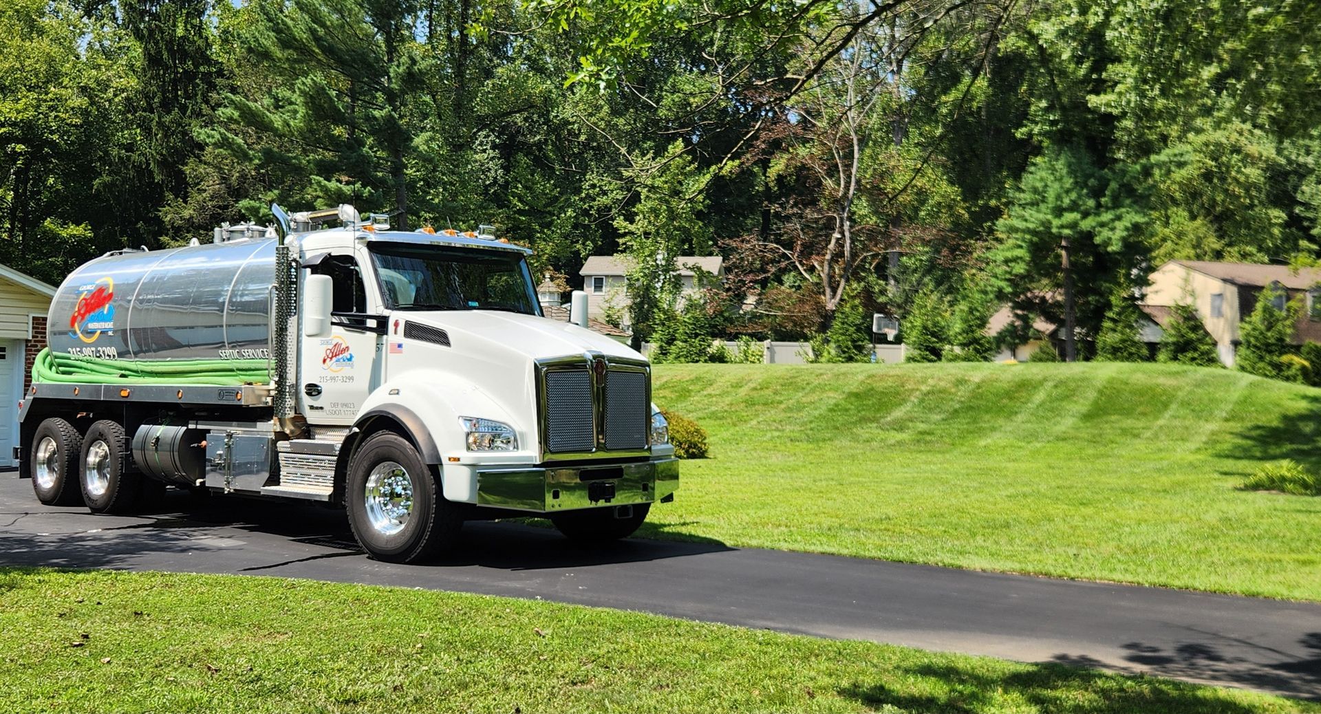 The truck features a shiny metallic tank.