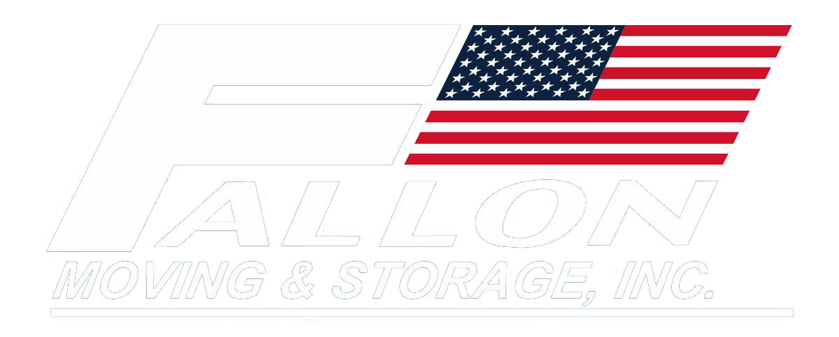 Logo for Fallon Moving & Storage, Inc., with a stylized white