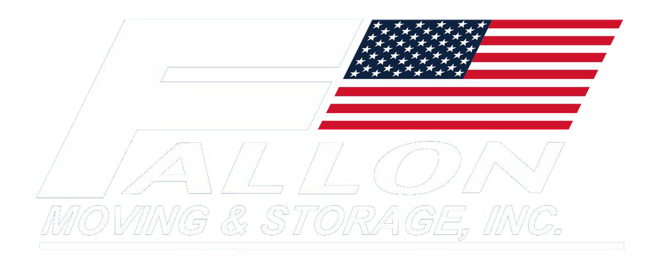 Logo for Fallon Moving & Storage, Inc., with a stylized white