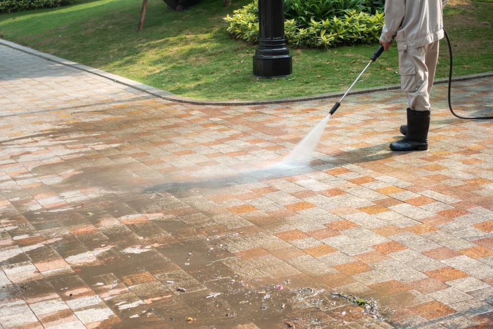 Pressure Washing Driveway — Professional Cleaning Company in Pialba, QLD