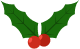 Holly leaves with two red berries.